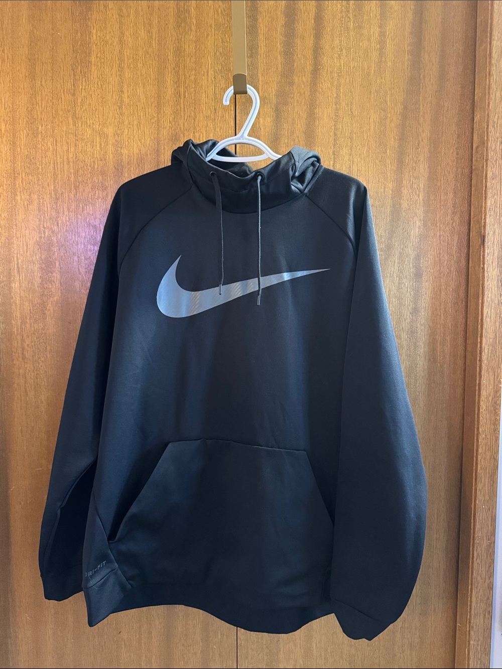Nike DRI-FIT Black Hoodie with Large Reflective Swoosh
